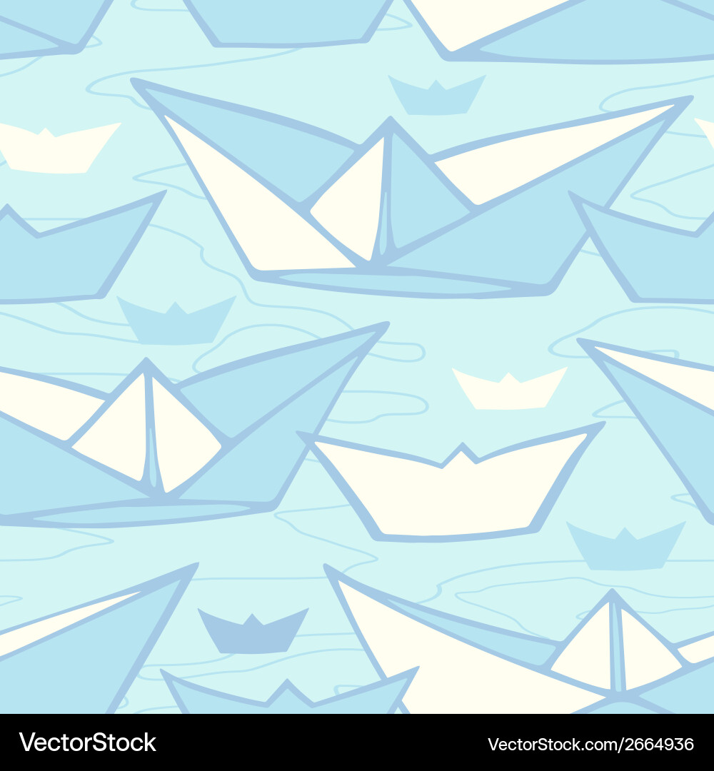 Seamless pattern with colorful paper ships endless Vector Image