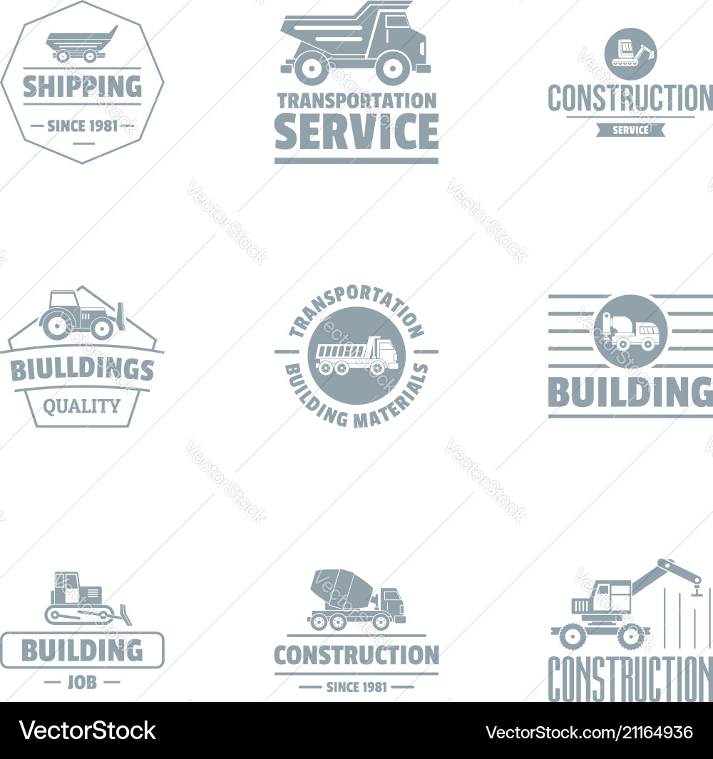 Serv logo set simple style Serv logo set simple style vector image