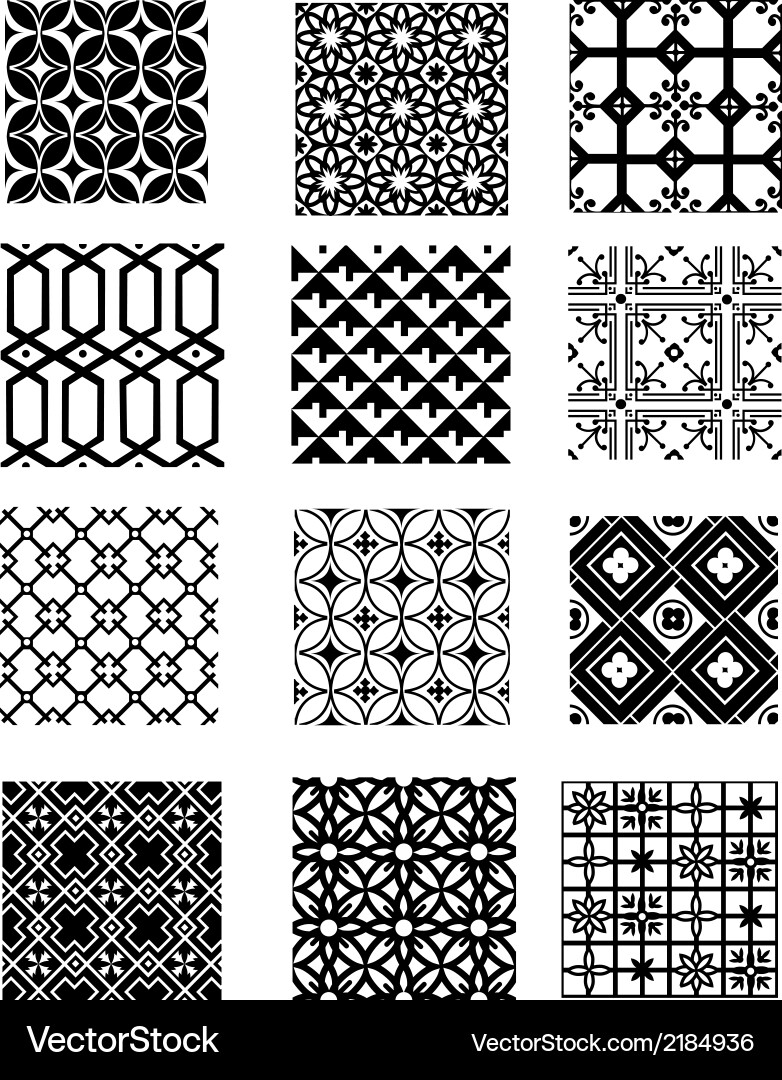 Set of patterns vector image