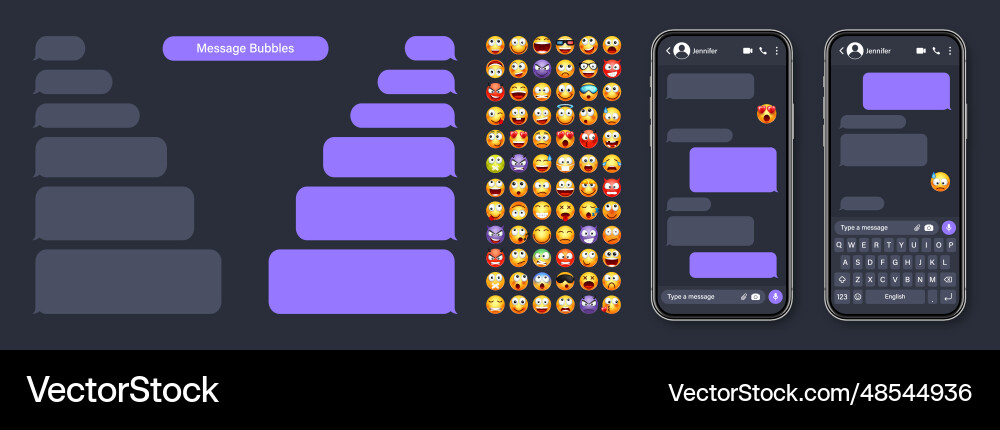 Smartphone messaging app user interface Smartphone messaging app user interface vector image