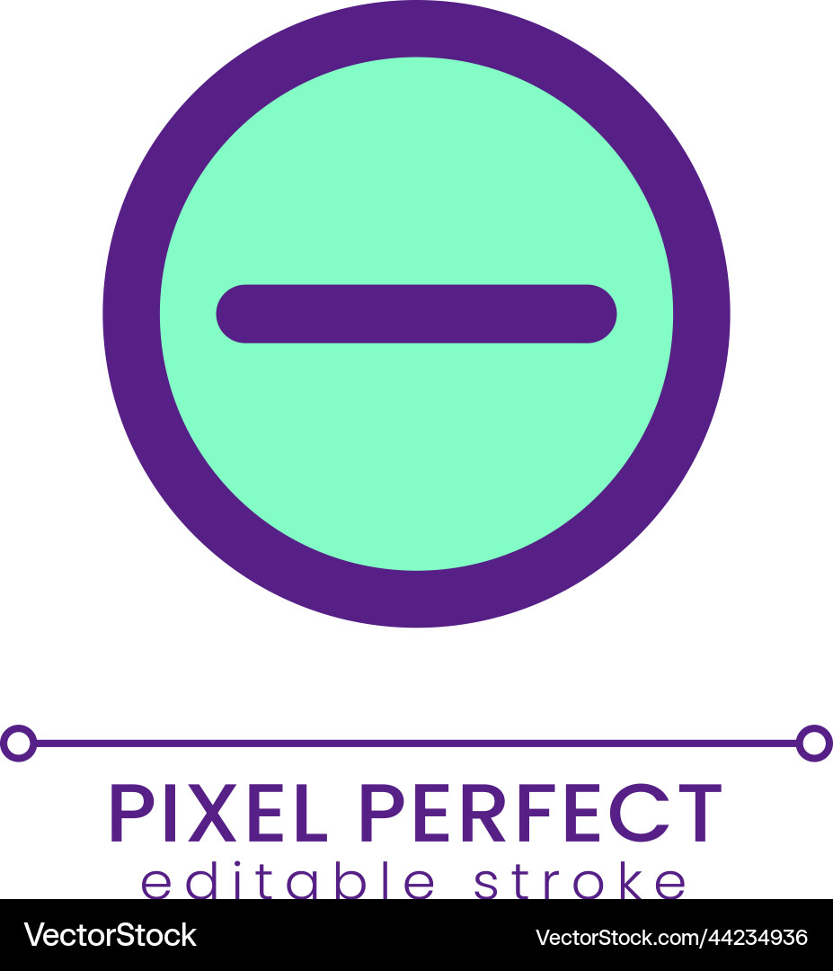Subtraction button pixel perfect rgb color ui icon Subtraction button pixel perfect rgb color ui icon Vector Image