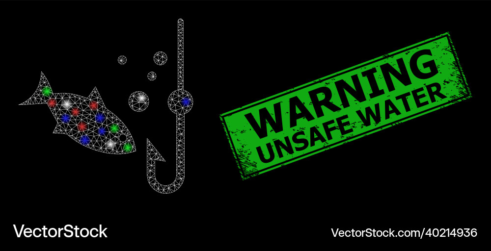 Textured warning unsafe water stamp seal with net Textured warning unsafe water stamp seal with net vector image