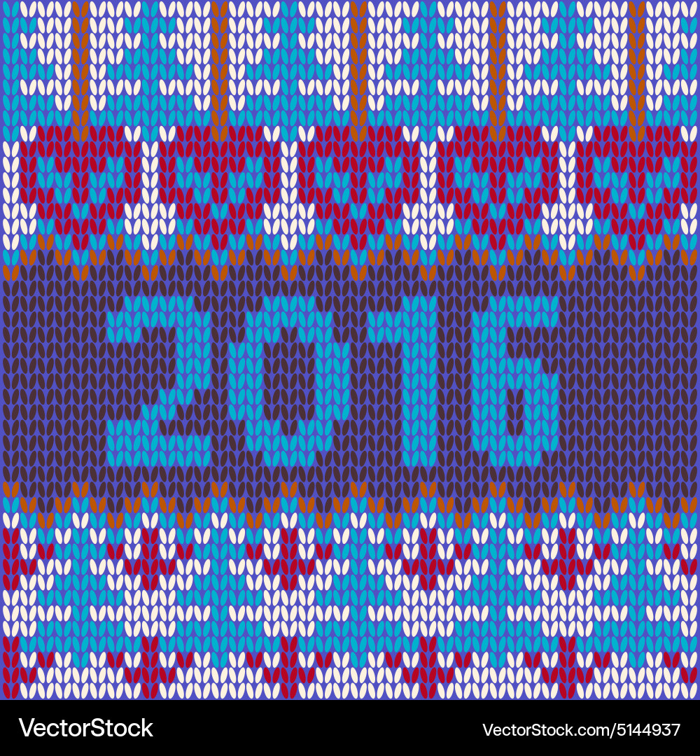 2016 pattern background of new year with knitted vector image