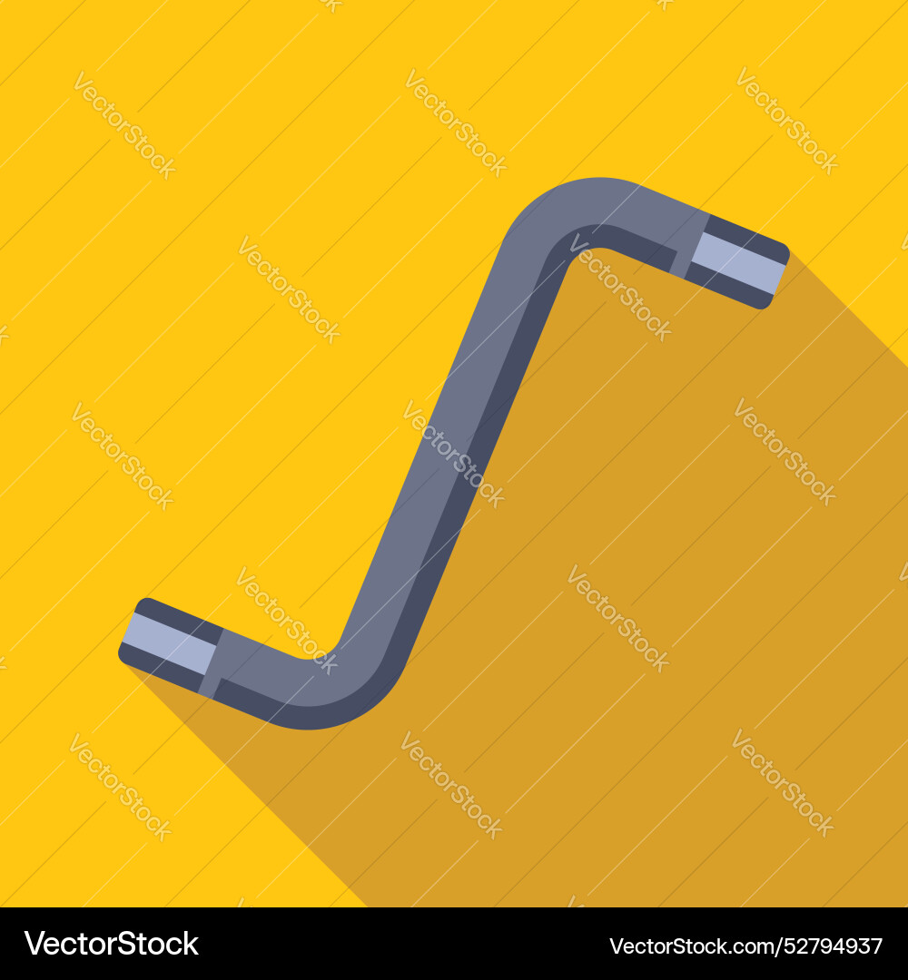 Allen key lying on yellow background with shadow Allen key lying on yellow background with shadow vector image