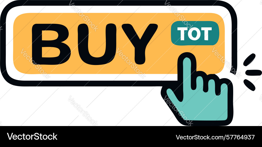 Buy tot button with finger cursor interaction vector image