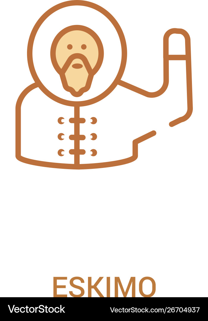 Eskimo concept 2 colored icon simple line element vector image