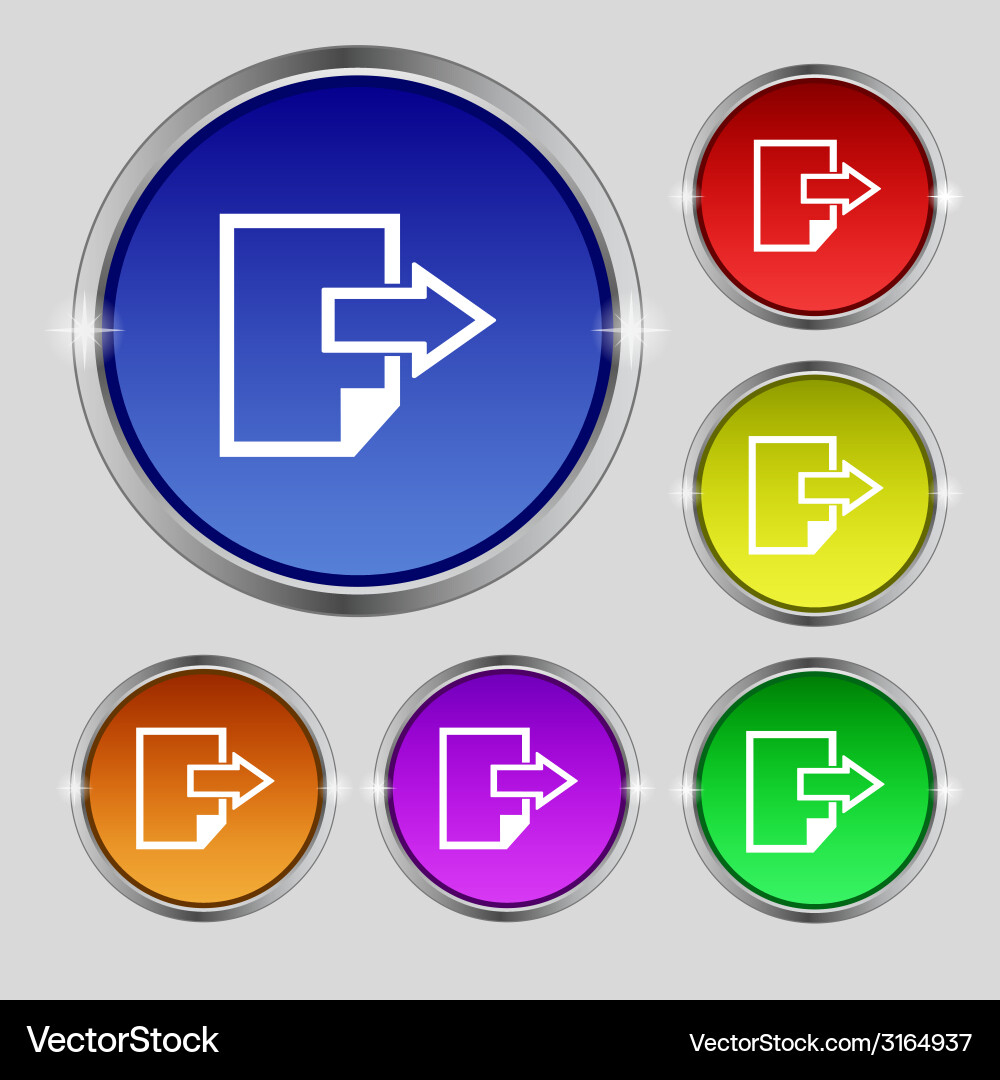 Export file icon document symbol set vector image