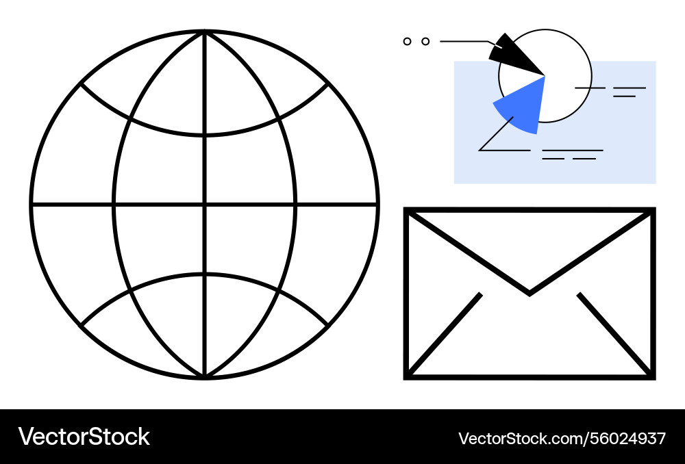 Global communication with email and data sharing Global communication with email and data sharing vector image