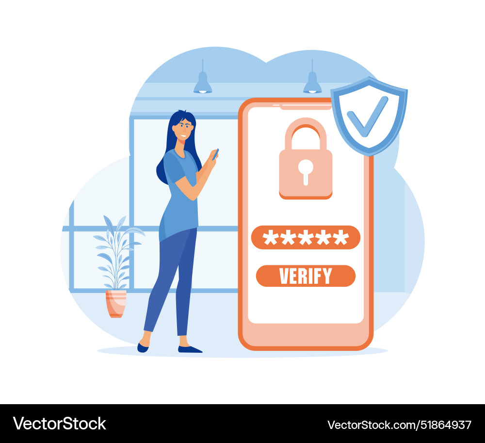 Mobile OTP Verification Security Vector Image