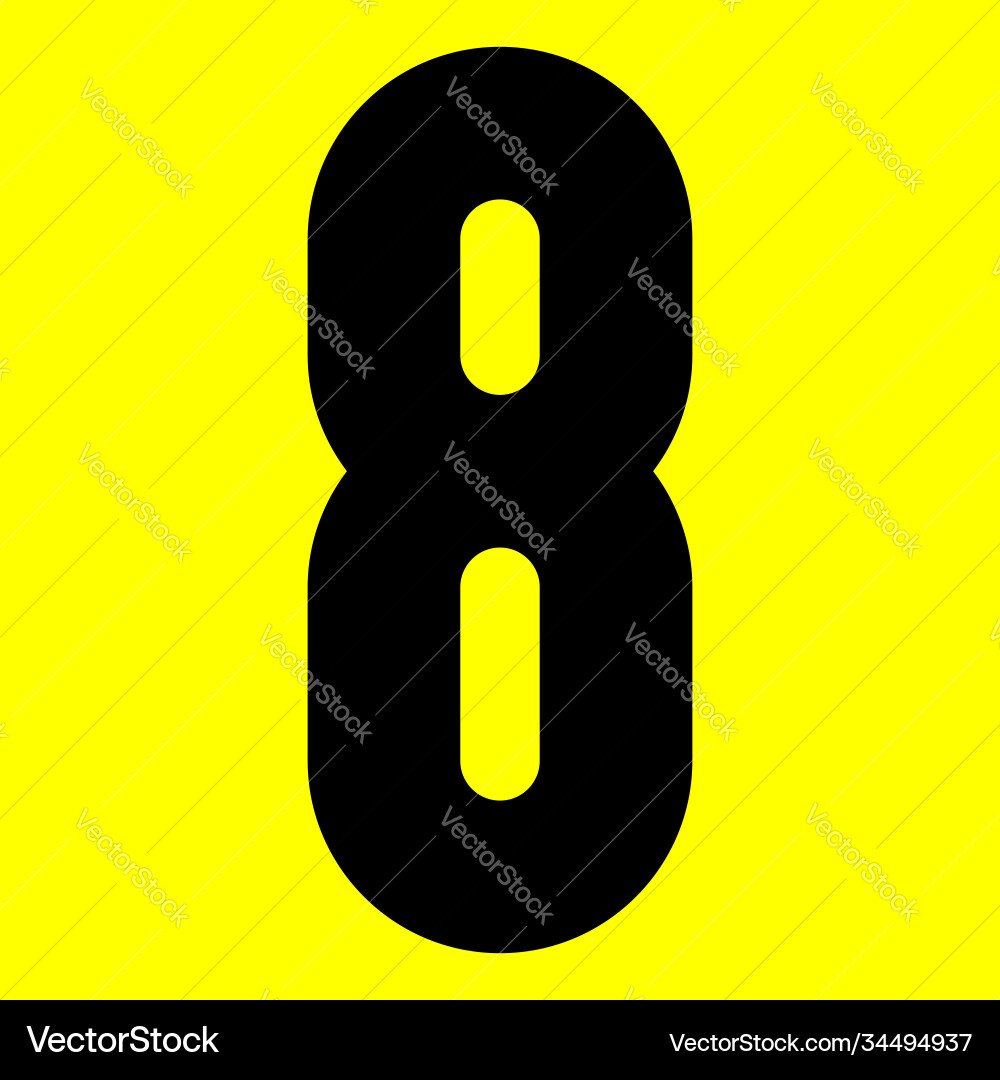 Modern Number 8 Font vector image