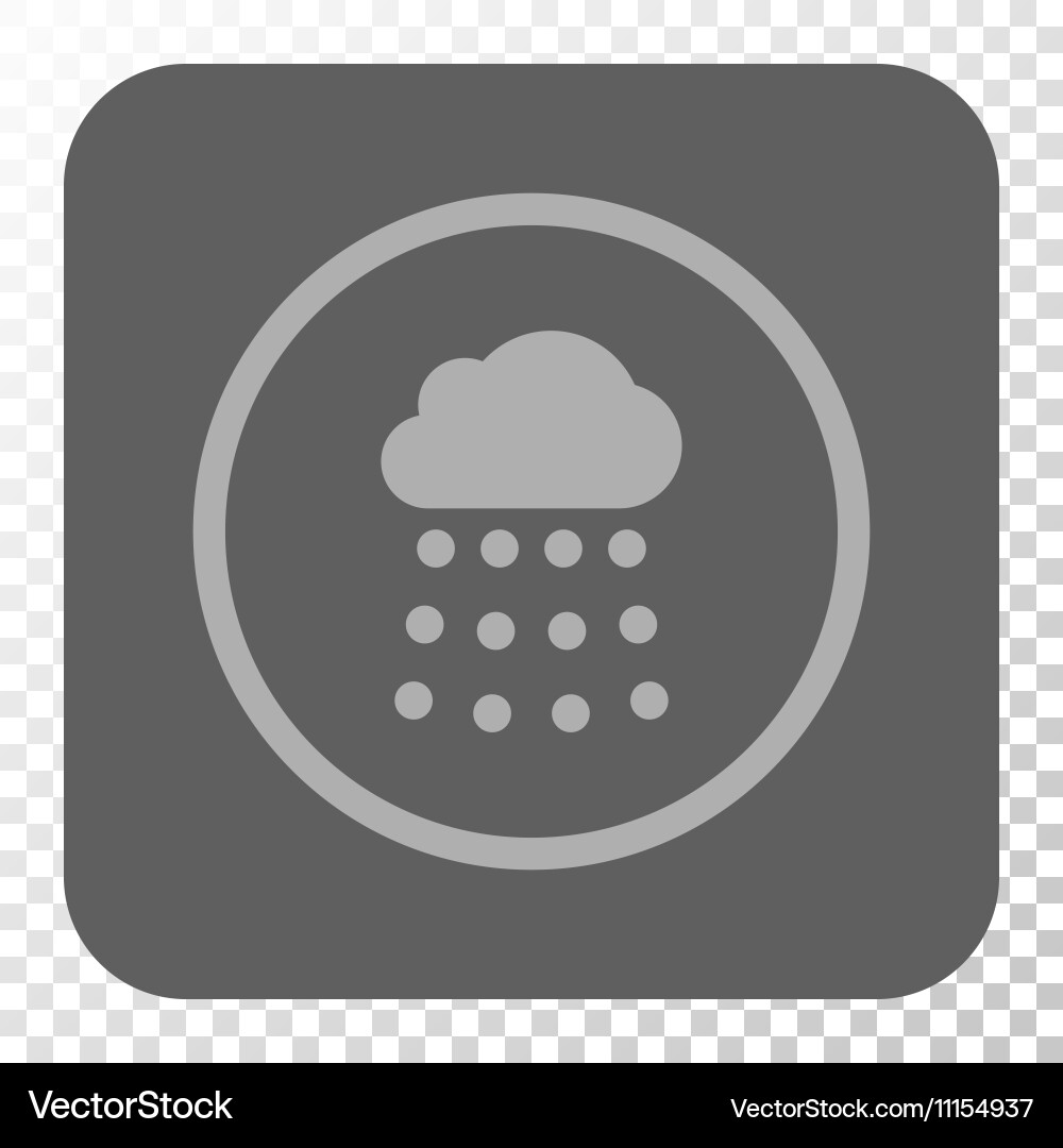 Rain cloud rounded square button vector image