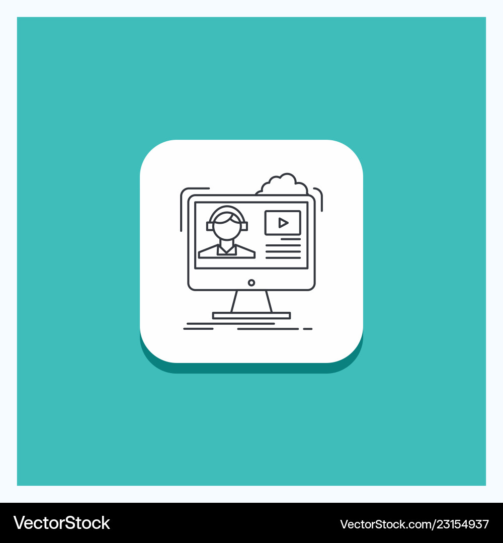Round button for tutorials video media online Round button for tutorials video media online Vector Image