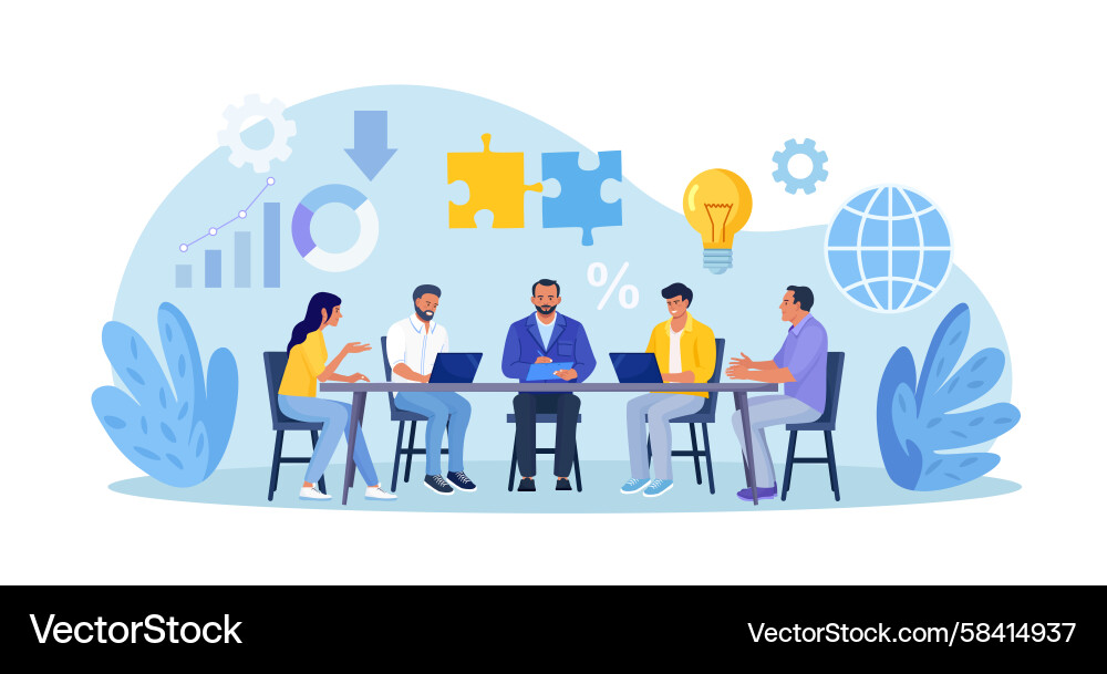 Team Problem Solving & Strategy Vector Image