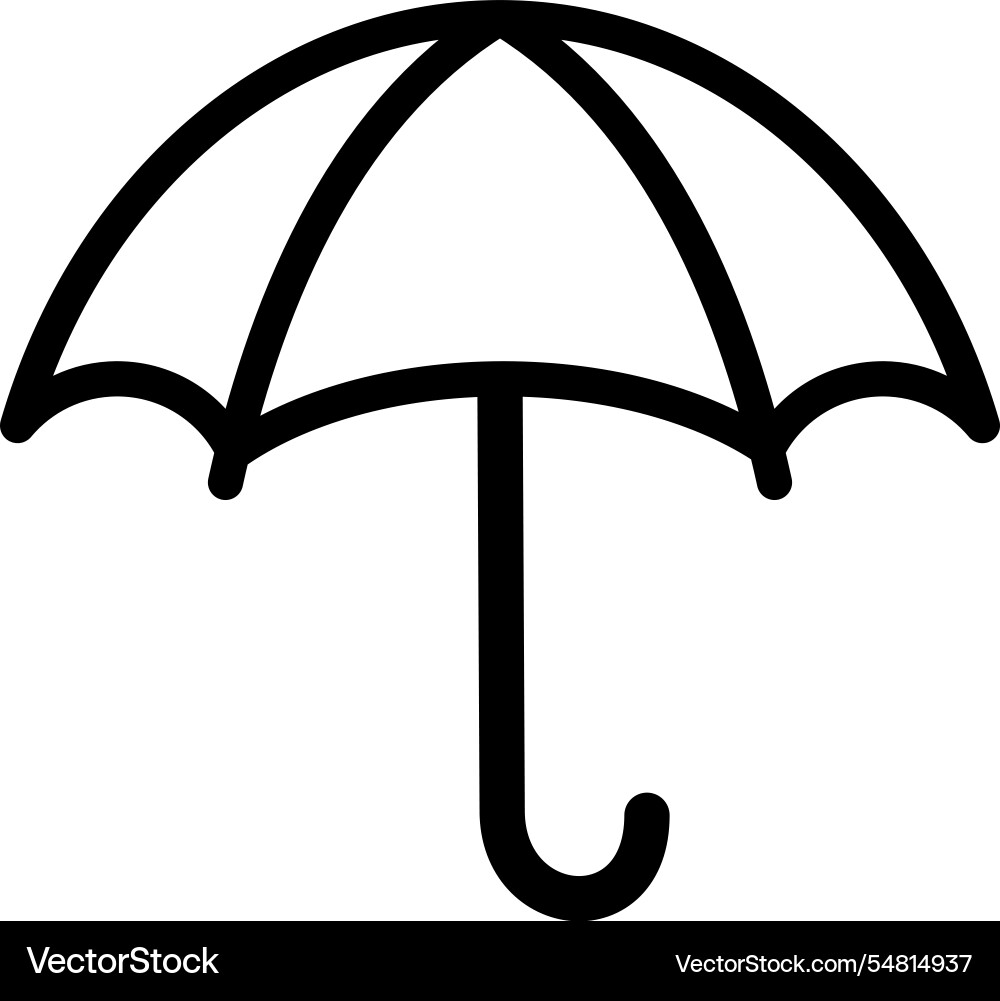 Umbrella protection - simple icon Royalty Free Vector Image