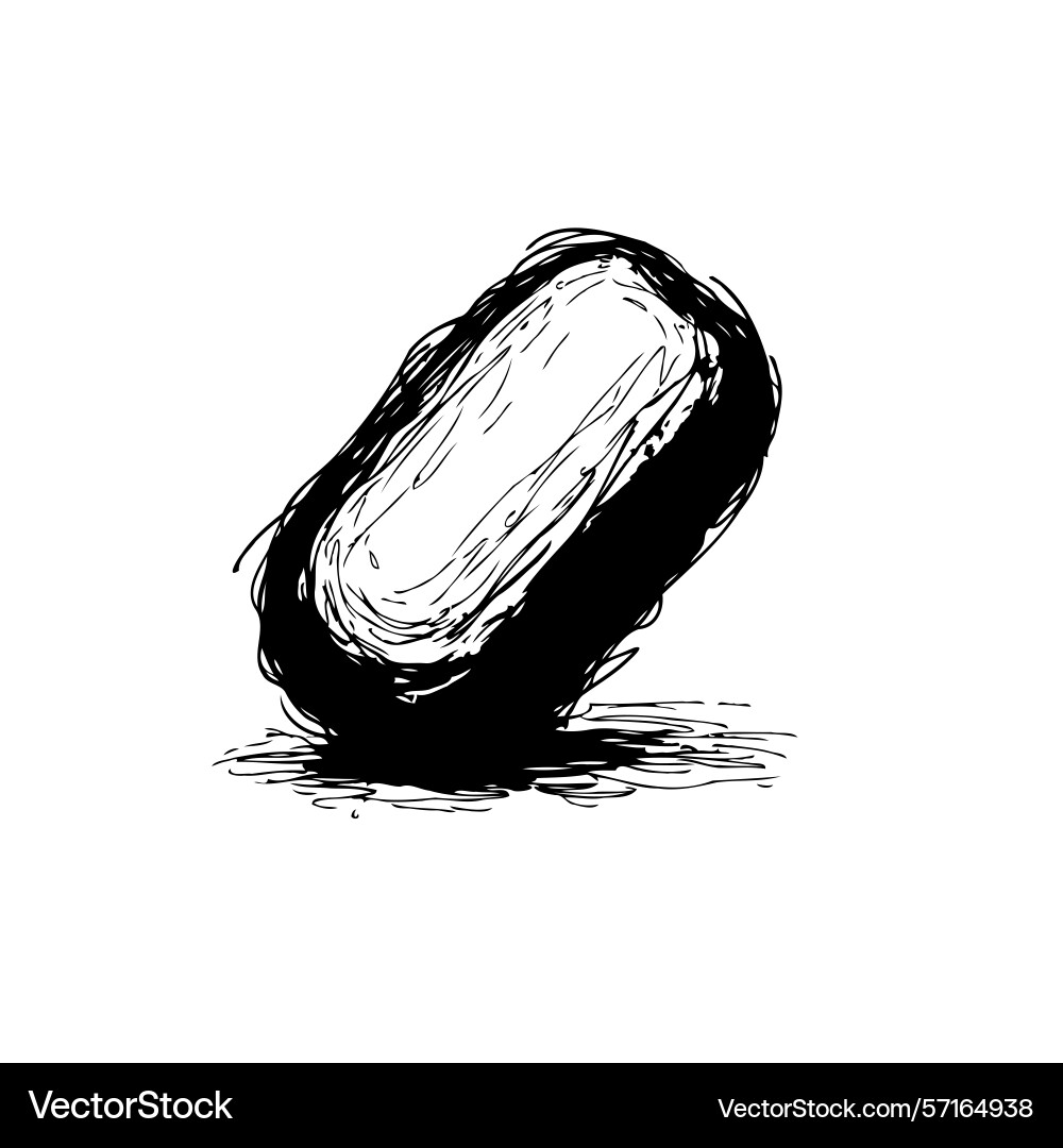 Abstract sketch of a stone shape with rough lines Vector Image