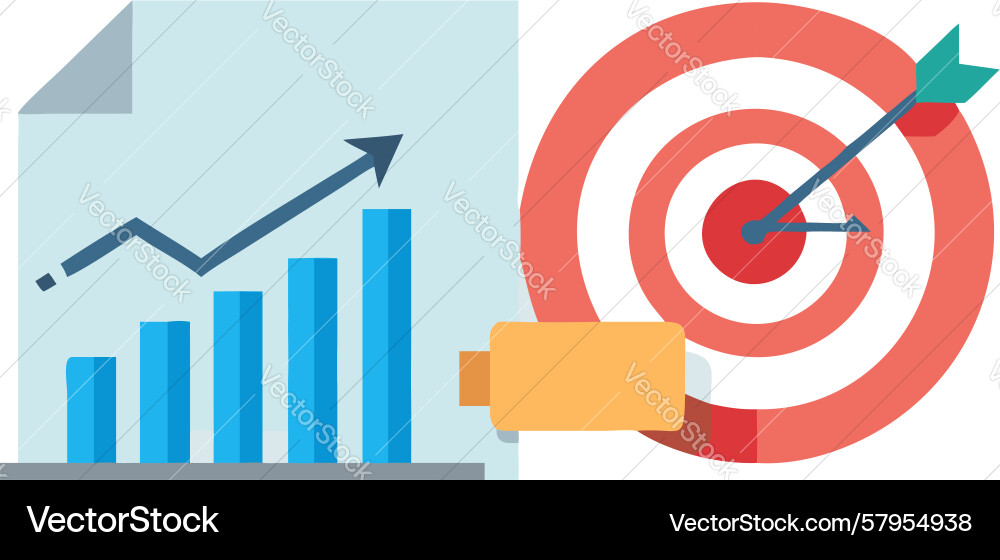Business Report with Graph Target Vector Image
