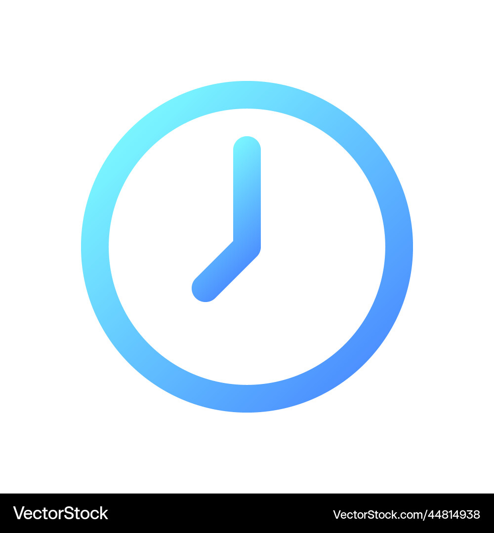 Clock pixel perfect gradient linear ui icon Clock pixel perfect gradient linear ui icon vector image