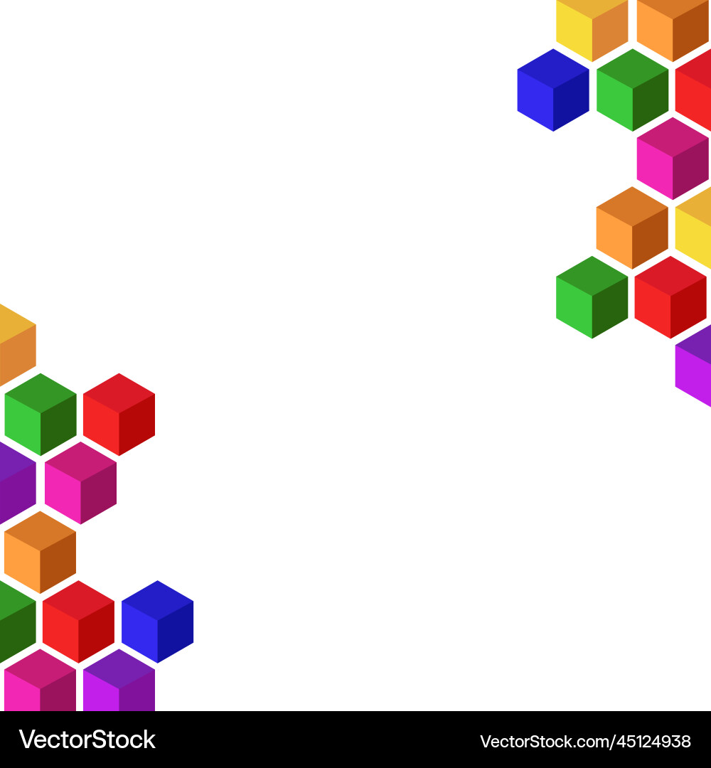 Cube shape change color background design vector image