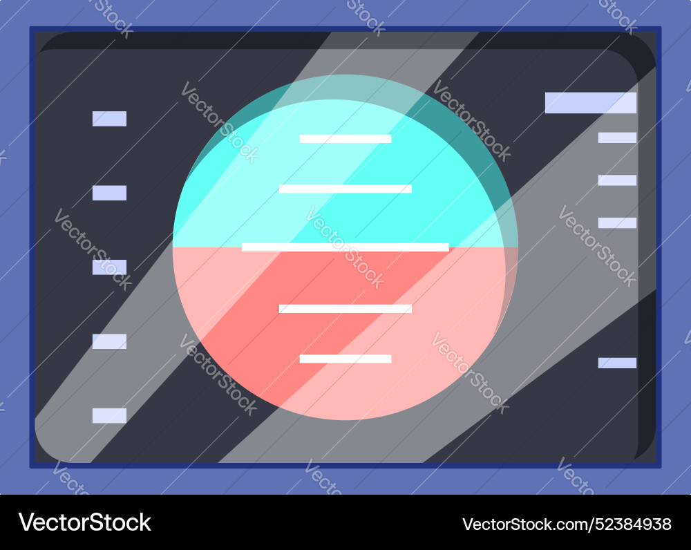 Electronic device showing round bar graph Electronic device showing round bar graph vector image