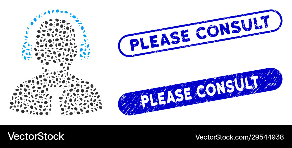 Elliptic mosaic support manager with textured Elliptic mosaic support manager with textured Vector Image