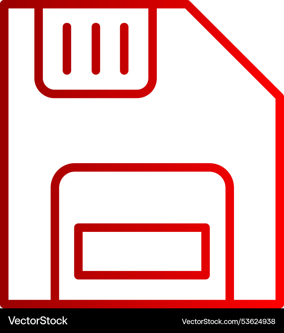 Floppy disk line gradient icon vector image