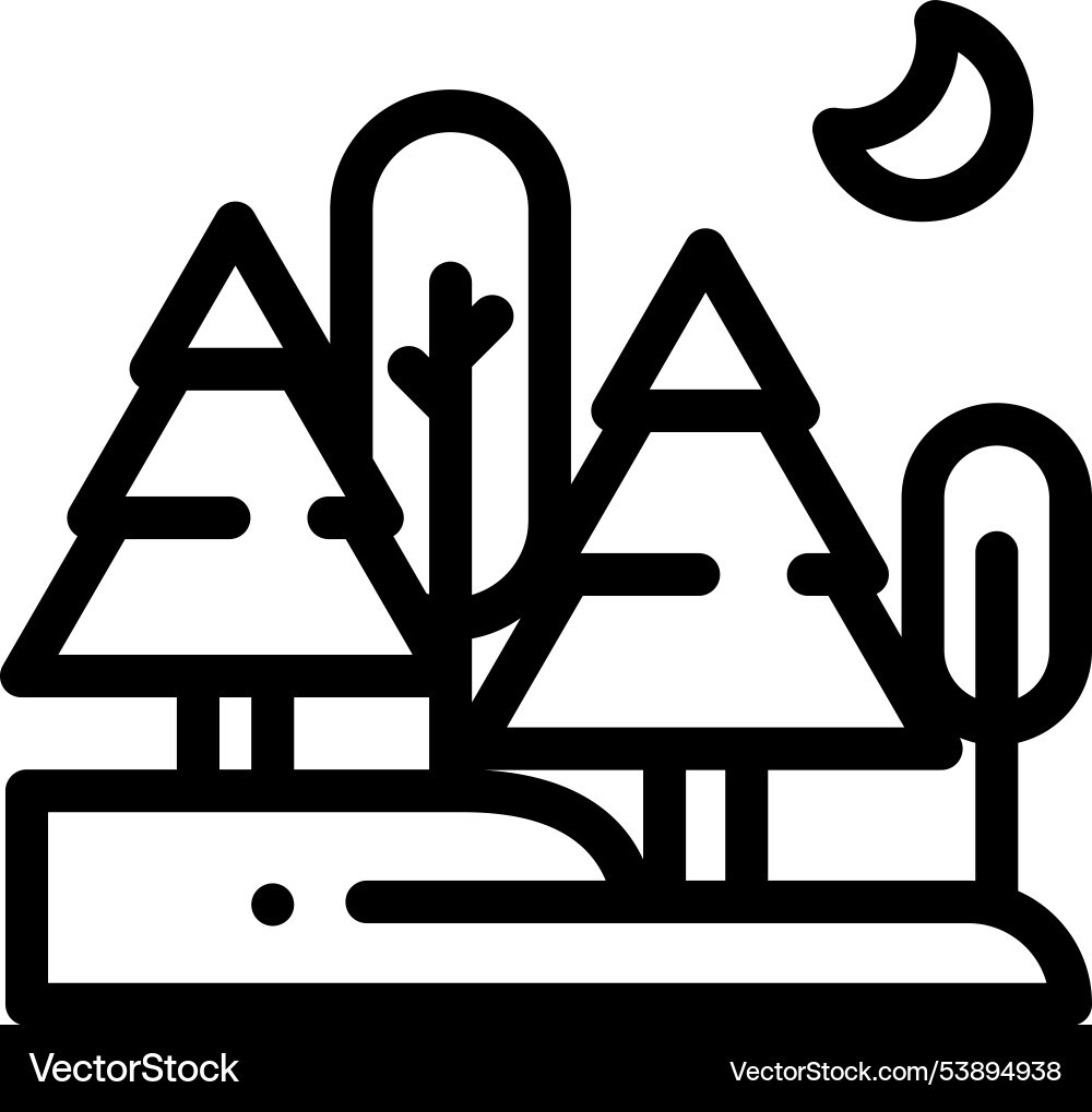 Forest icon thin linear style design isolated Vector Image