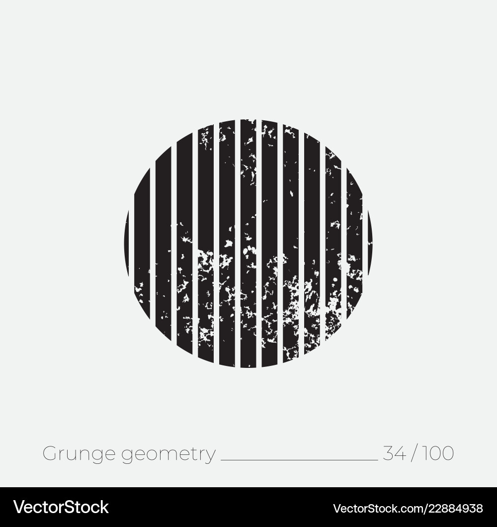 Geometric simple shape in grunge retro style Geometric simple shape in grunge retro style Vector Image