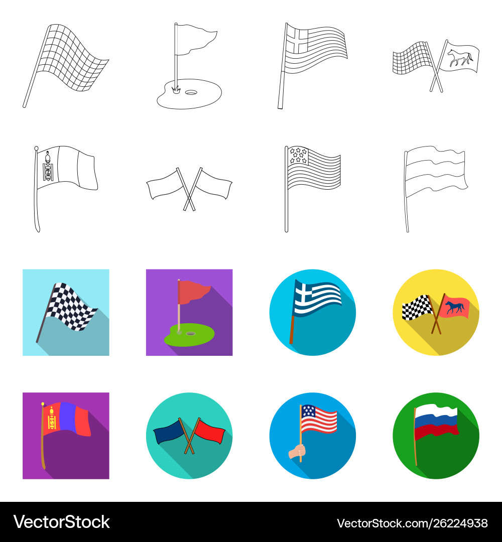 Isolated object world and flag logo collection Vector Image
