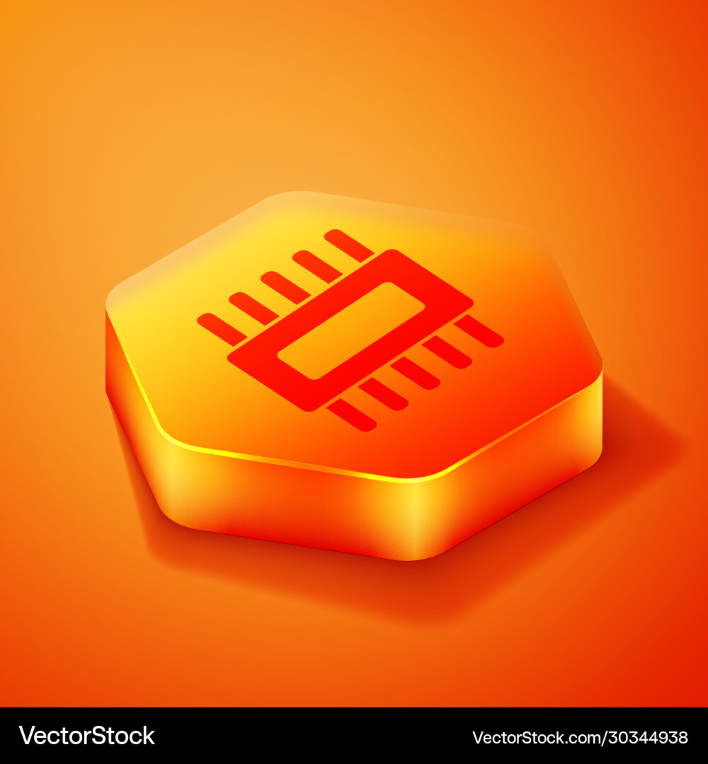 Isometric computer processor with microcircuits Vector Image