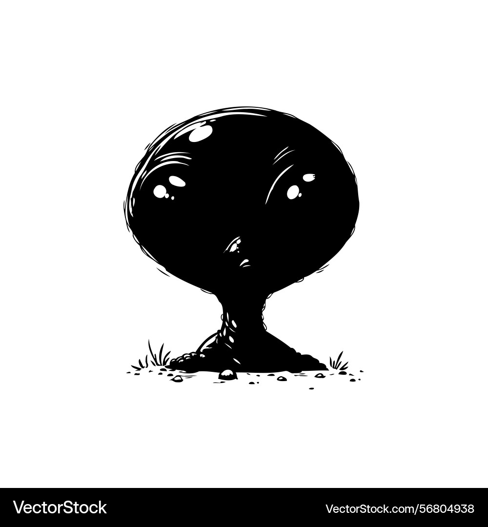Monochrome rendering of a stylized tree rendered Monochrome rendering of a stylized tree rendered Vector Image