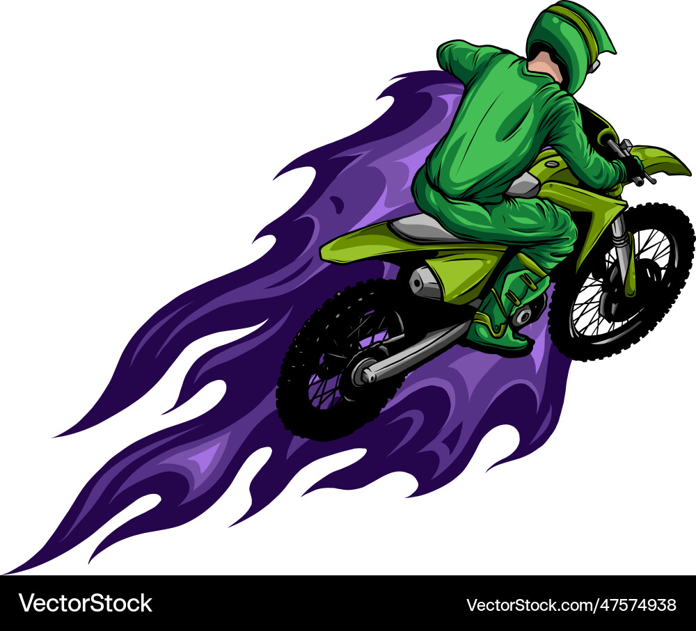 Motocross-Fahrer mit dem Fahrrad Motocross-Fahrer mit dem Fahrrad vektorbild