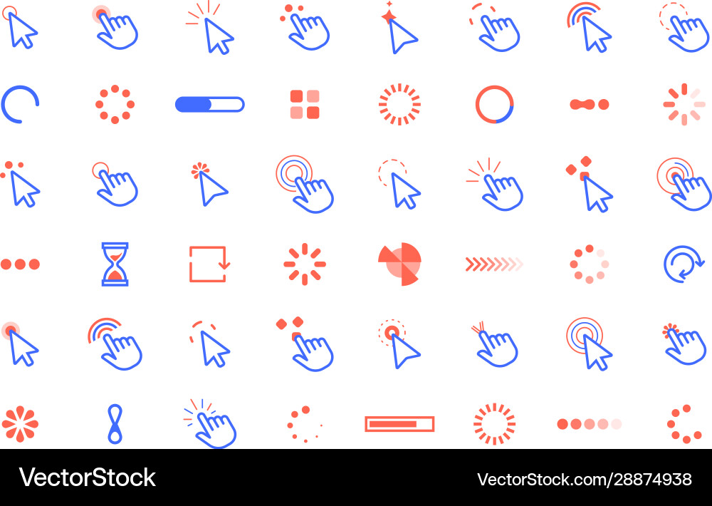 Pointer Click Cursor Icons vector image