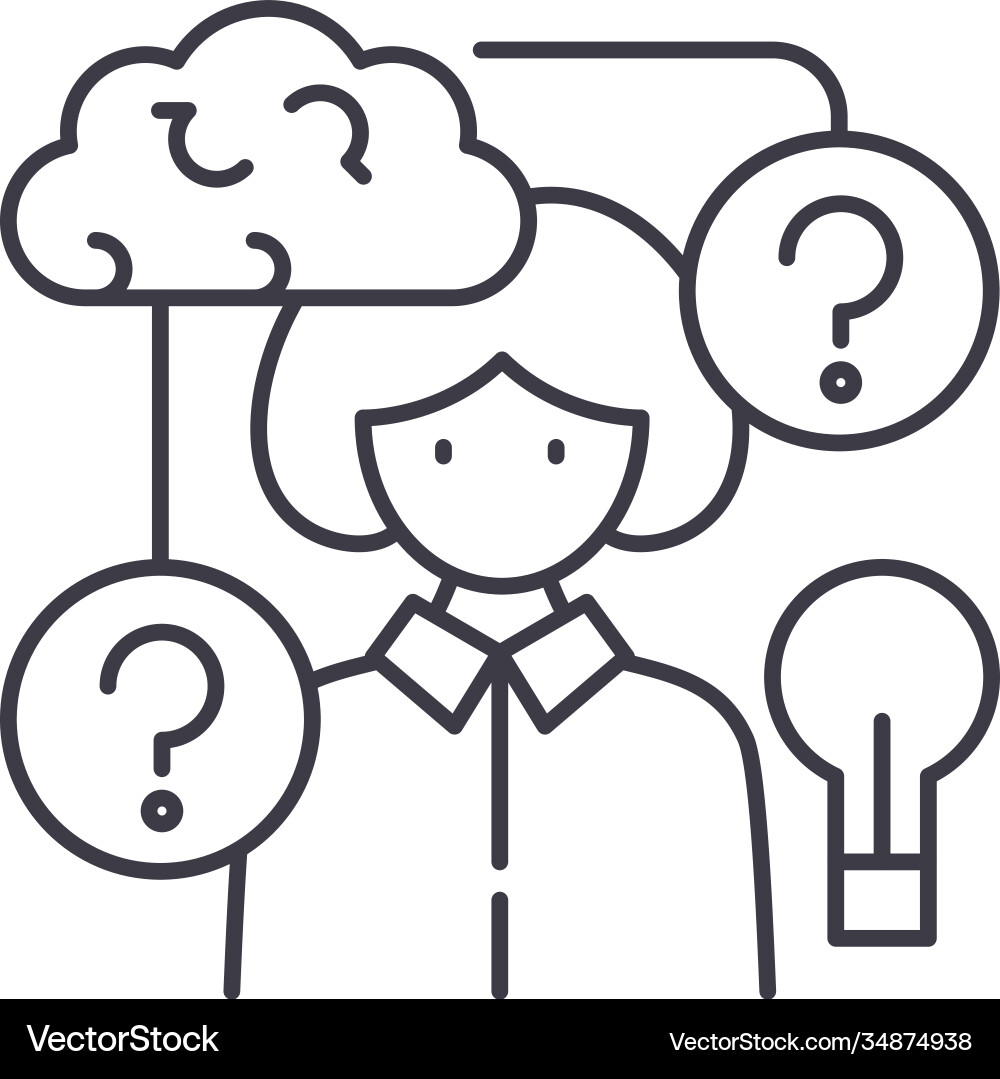 Problem solution icon linear isolated Vector Image