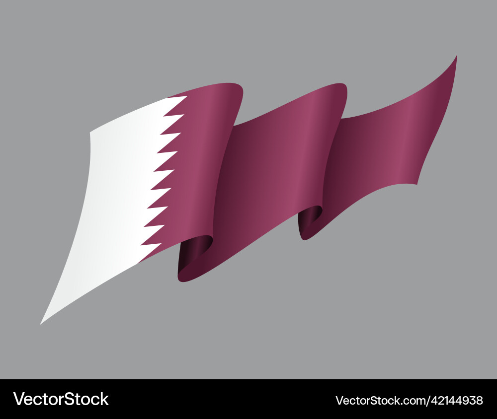 Qatari flag wavy abstract background Vector Image
