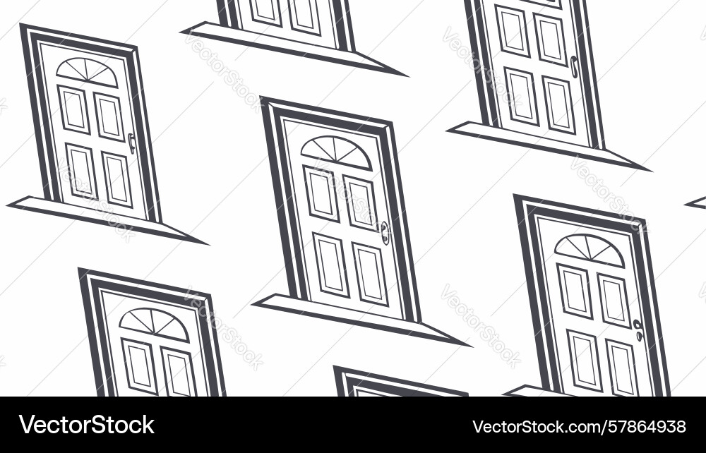 Row of open doors design generative ai Vector Image