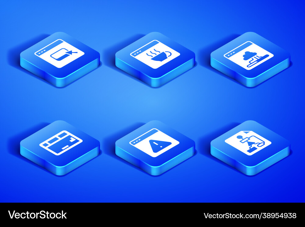 Set flowchart browser files with exclamation Set flowchart browser files with exclamation vector image