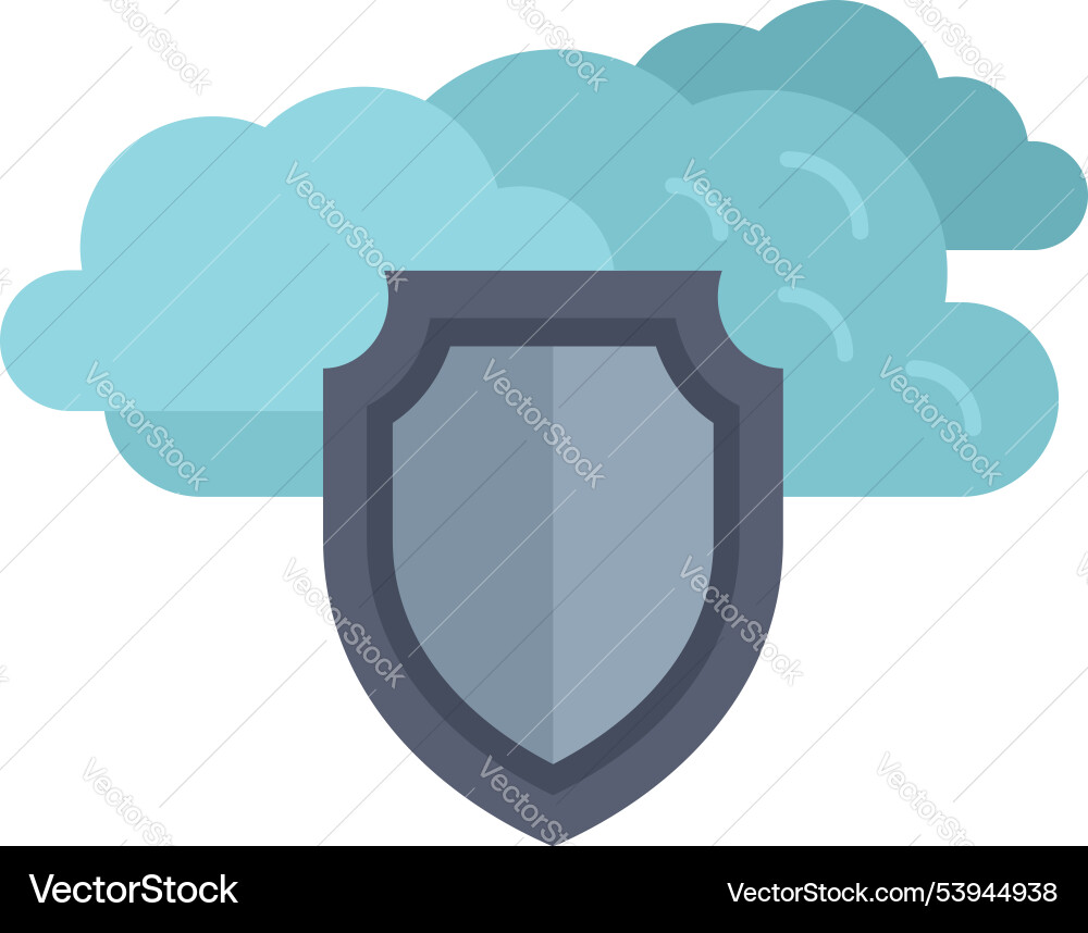 Shield protecting cloud data storage from cyber Vector Image