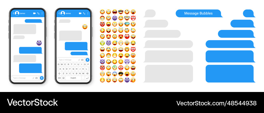 Smartphone messaging app user interface design Smartphone messaging app user interface design Vector Image