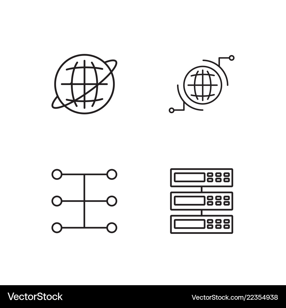 Web simple outlined icons set Web simple outlined icons set vector image