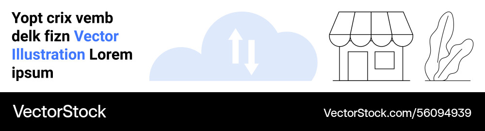Cloud-based data transfer with a storefront Cloud-based data transfer with a storefront vector image
