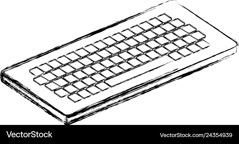 Computer keyboard isolated icon Computer keyboard isolated icon vector image