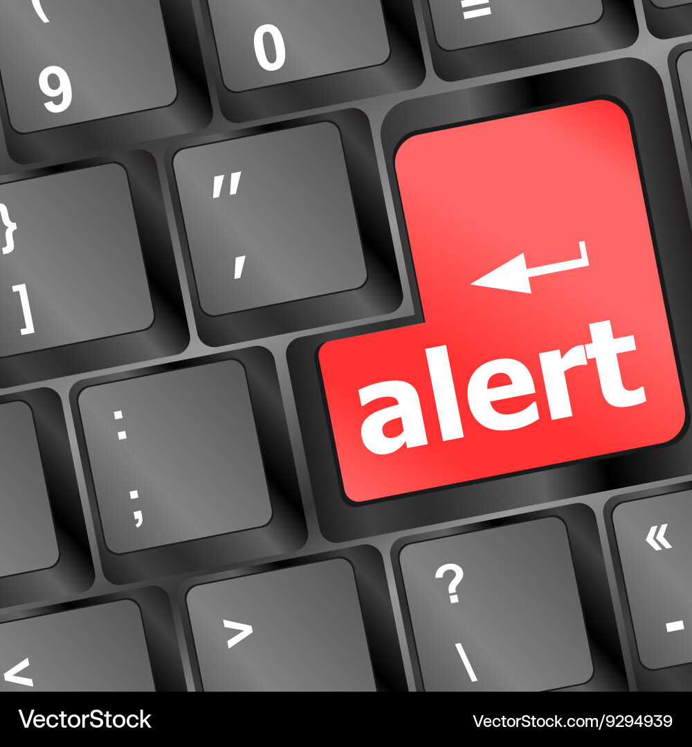 Computer keyboard with attention key alert Vector Image