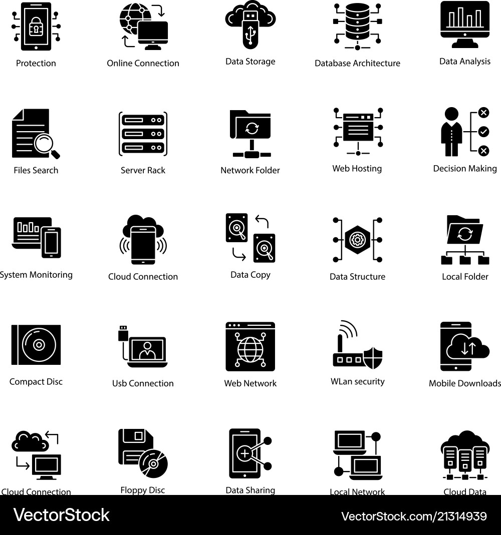 Data Science Icon Set vector image