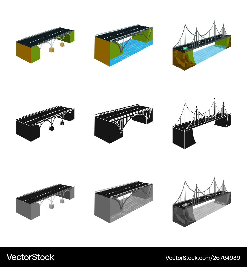Isolated object connection and design sign set vector image