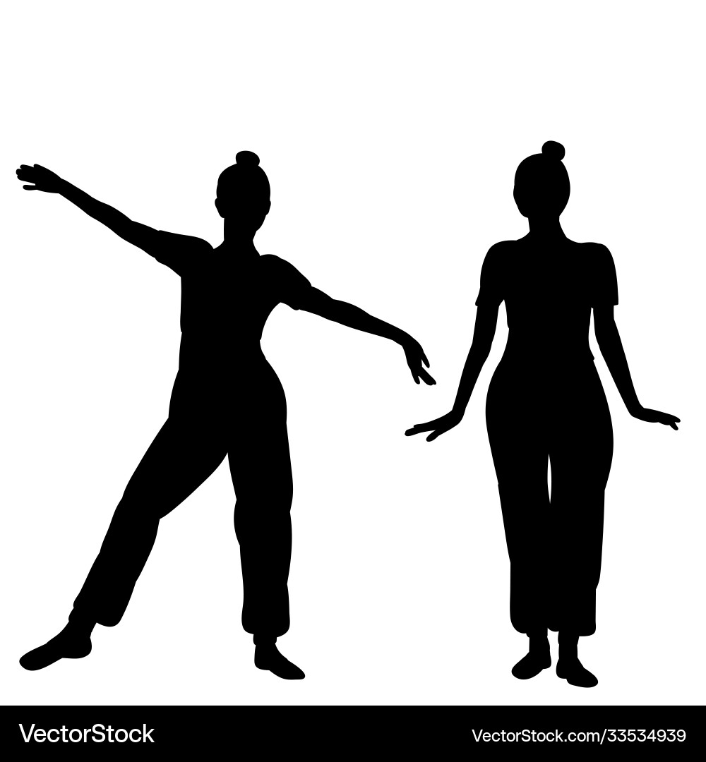 Isolated silhouette a girl dancing dance – Royalty-Free Vector | VectorStock, image size:1000x1080