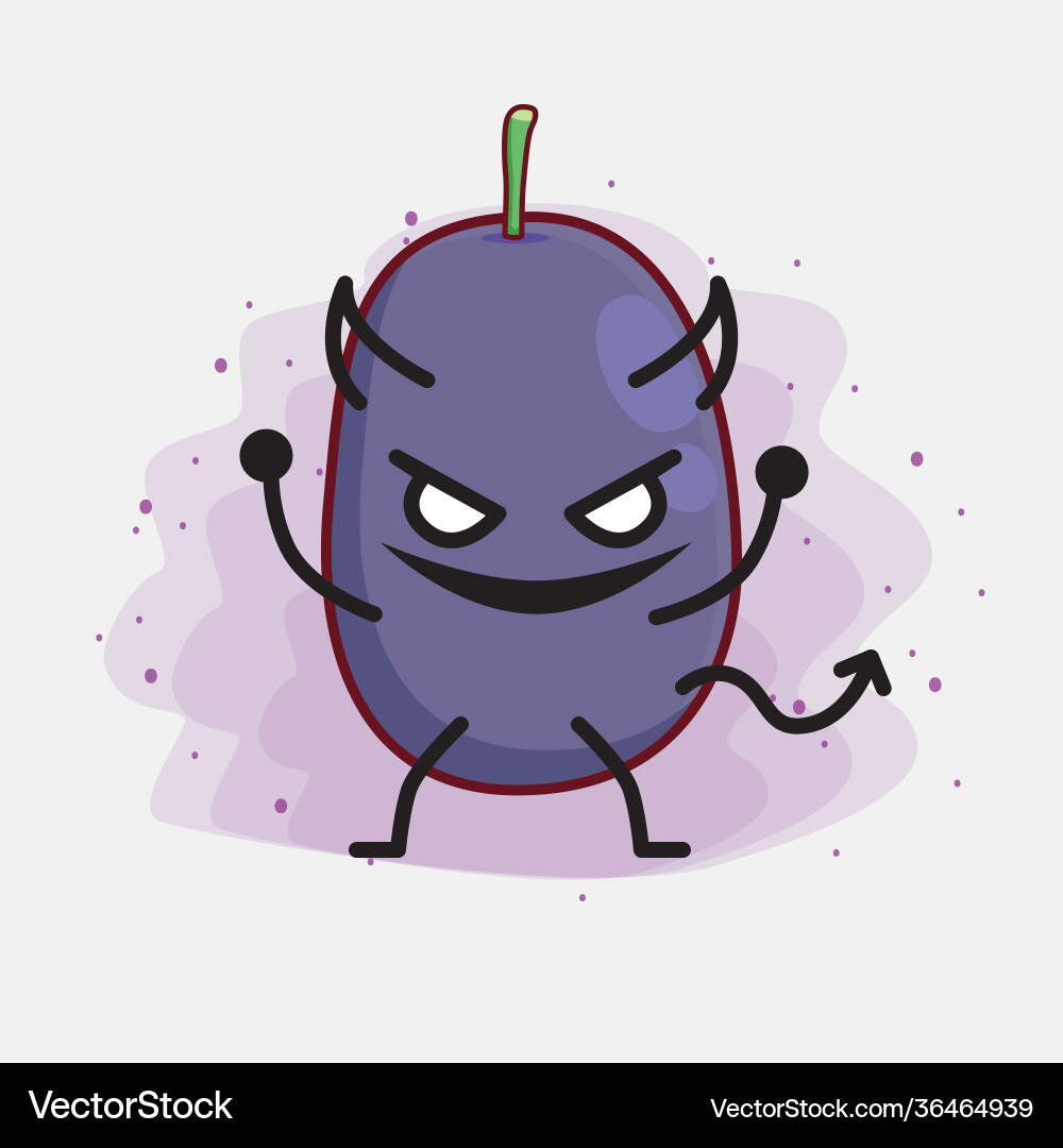 Java plum fruit cute character with simple face Vector Image