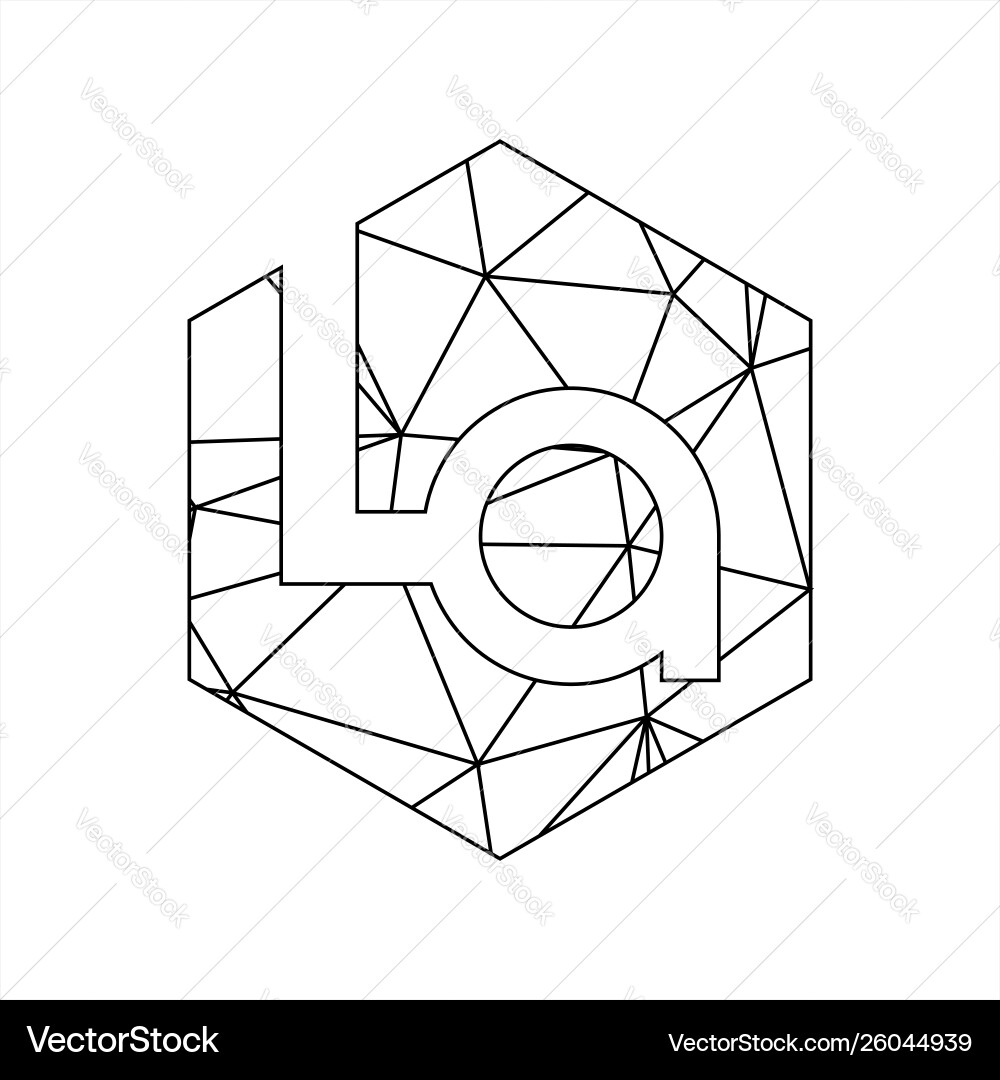 La geometric triangle block chain font vector image