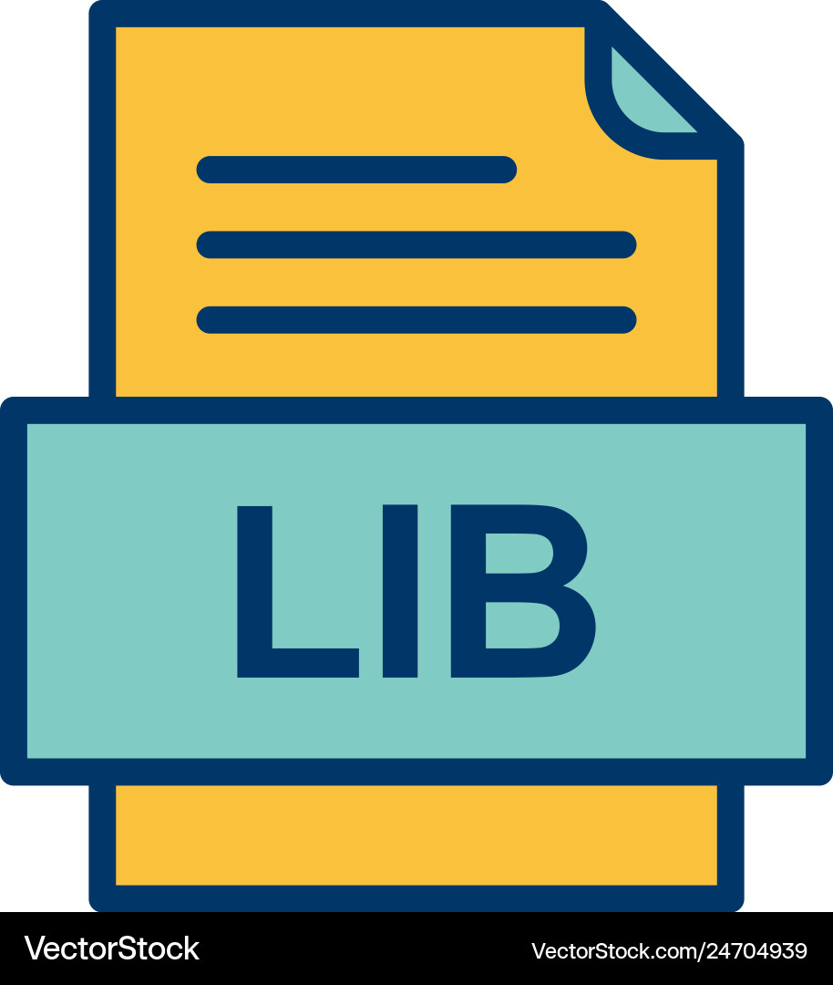Lib file document icon vector image