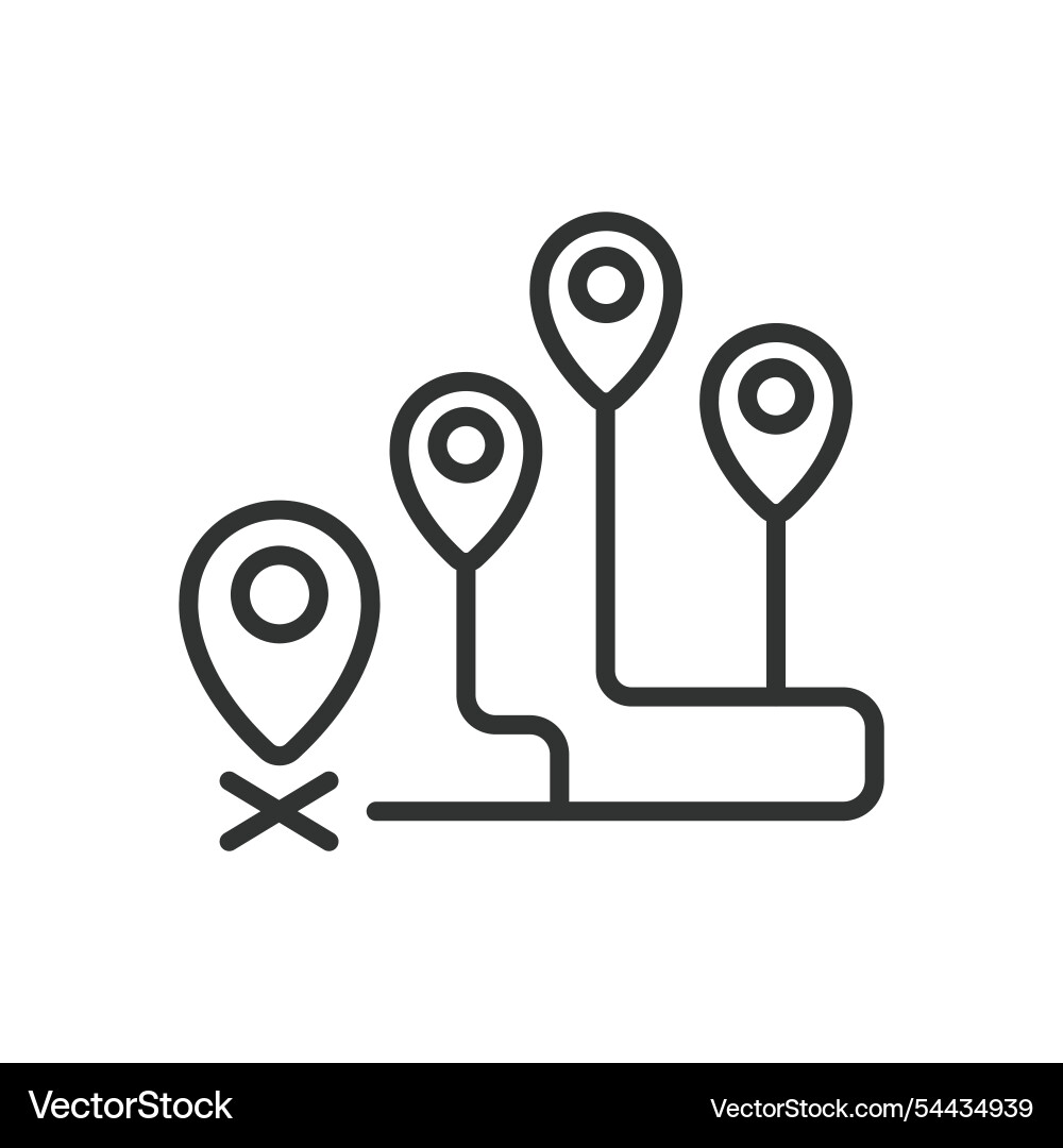 Multiple destinations icon in line design Multiple destinations icon in line design vector image