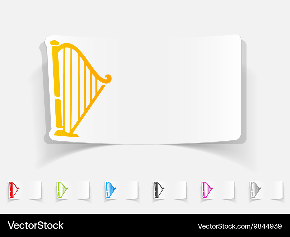 Realistic design element harp vector image